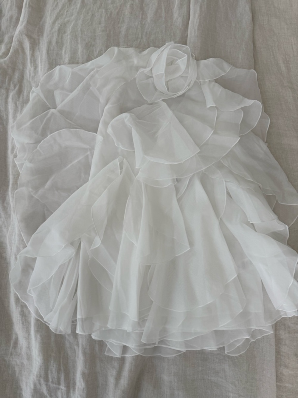 Aje White Ruffled One-Shoulder Mini Dress - Picture 9 of 16